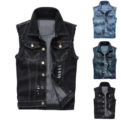 Vintage herren jeansweste - herren, |